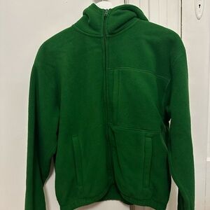 Aritzia TNA Vibrant Forest Green Puffer Jacket